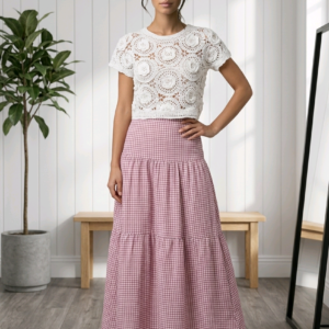 Falda larga vichy