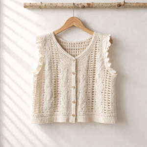 Chaleco calado beige