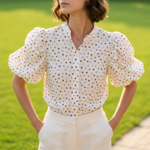 Camisa abullonada lunares